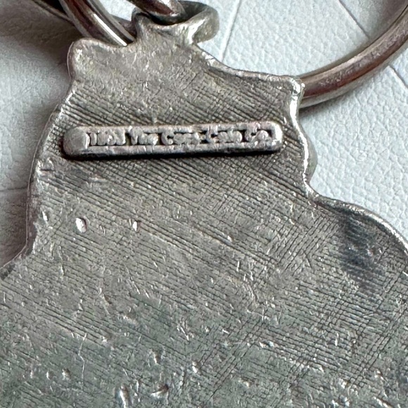 🐻 Hip Vintage 1997 Coca Cola Bear Pewter Silver Holiday Key Chain Ring - Picture 10 of 13